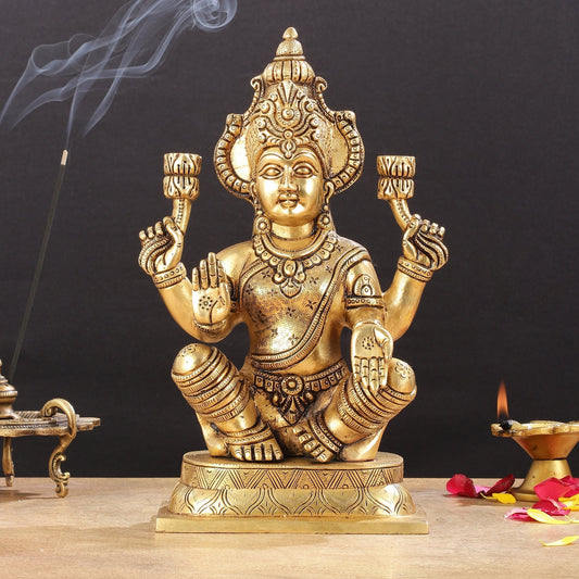 Brass Superfine Lakshmi Idol - 11.5 Inch Statue - Sama Homes Idol - Brass Sculpture