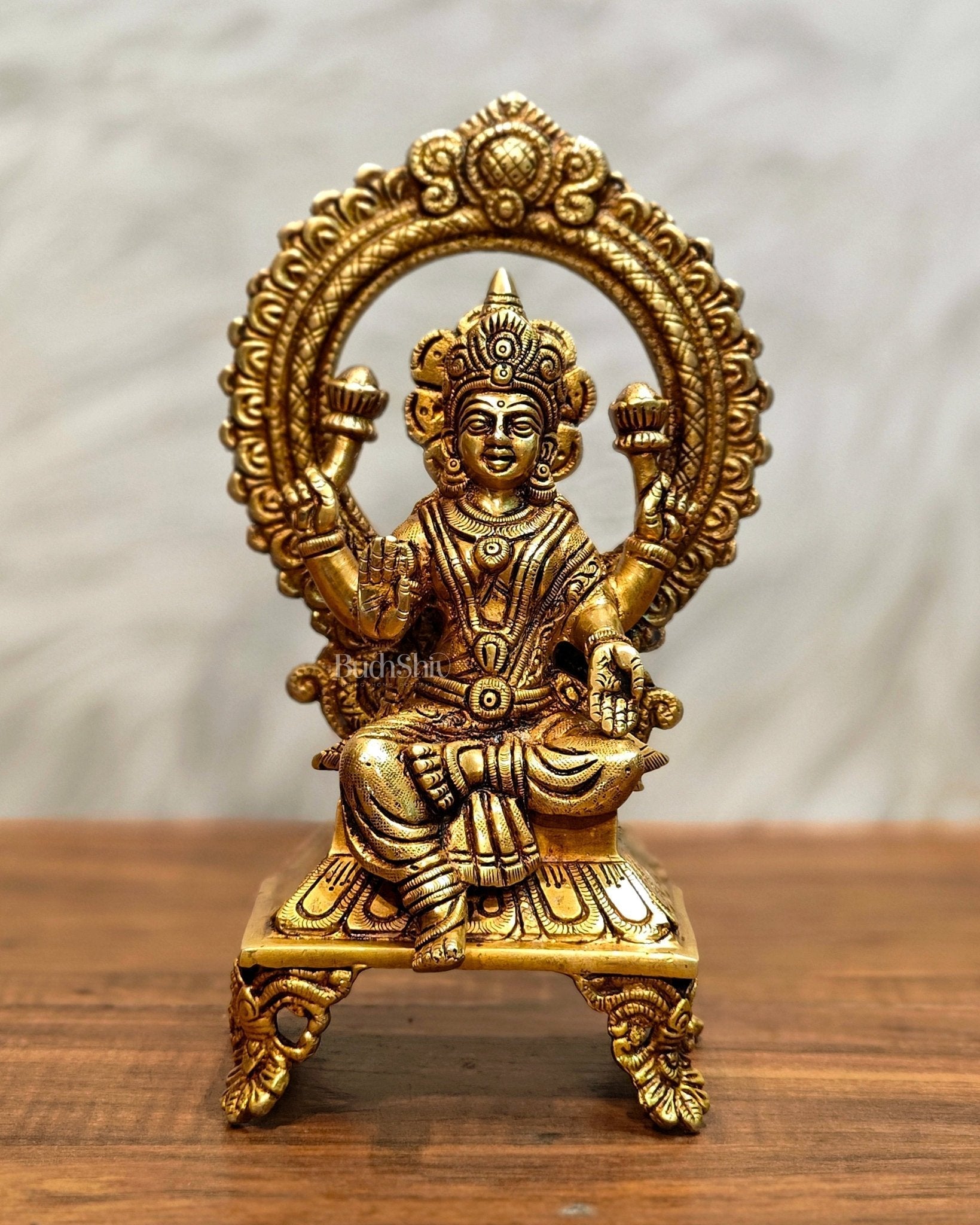 Brass SuperFine Lakshmi idol 9.5" - Sama Homes Idol - Brass Sculpture - Eco-friendly - Sama Homes