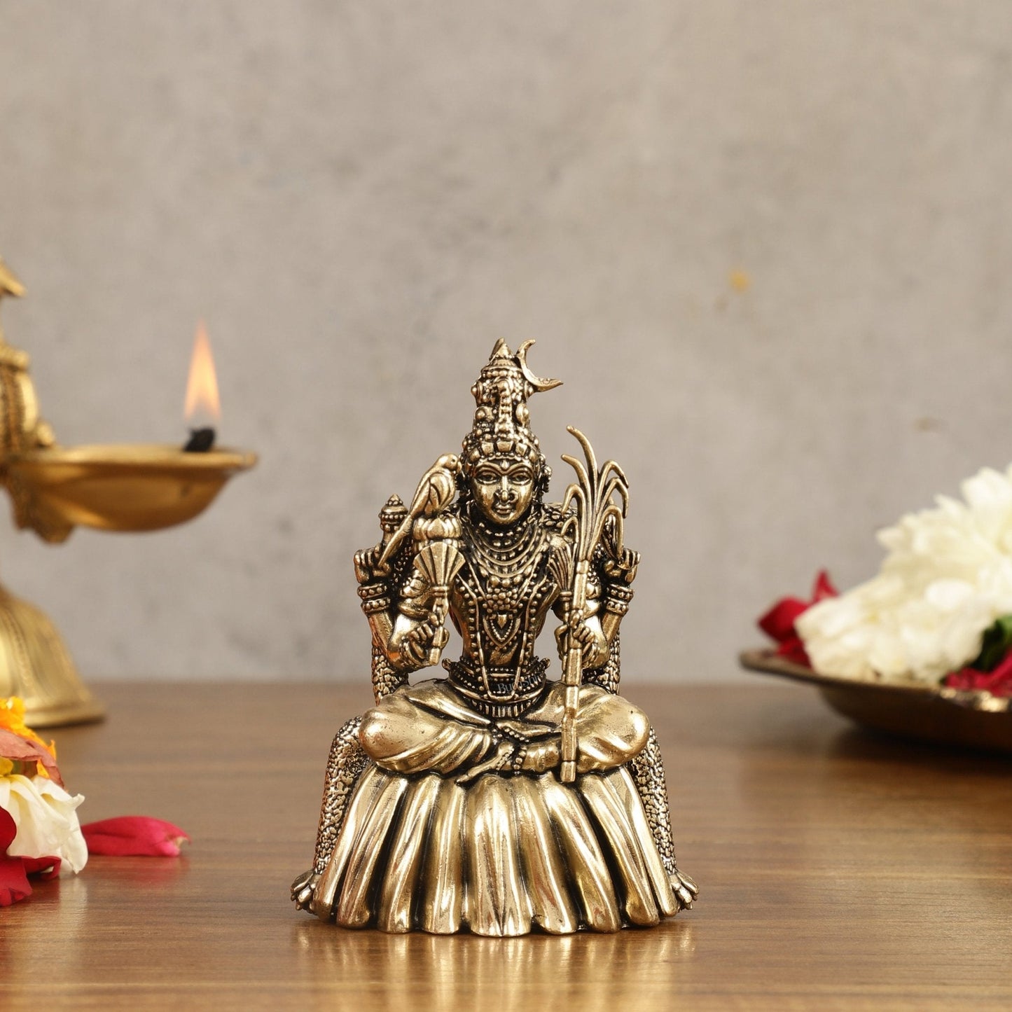 Brass Superfine Lalitadevi Rajarajeshwari Idol kamakshi amman - 4 in Height - Sama Homes Idol - Brass Sculpture
