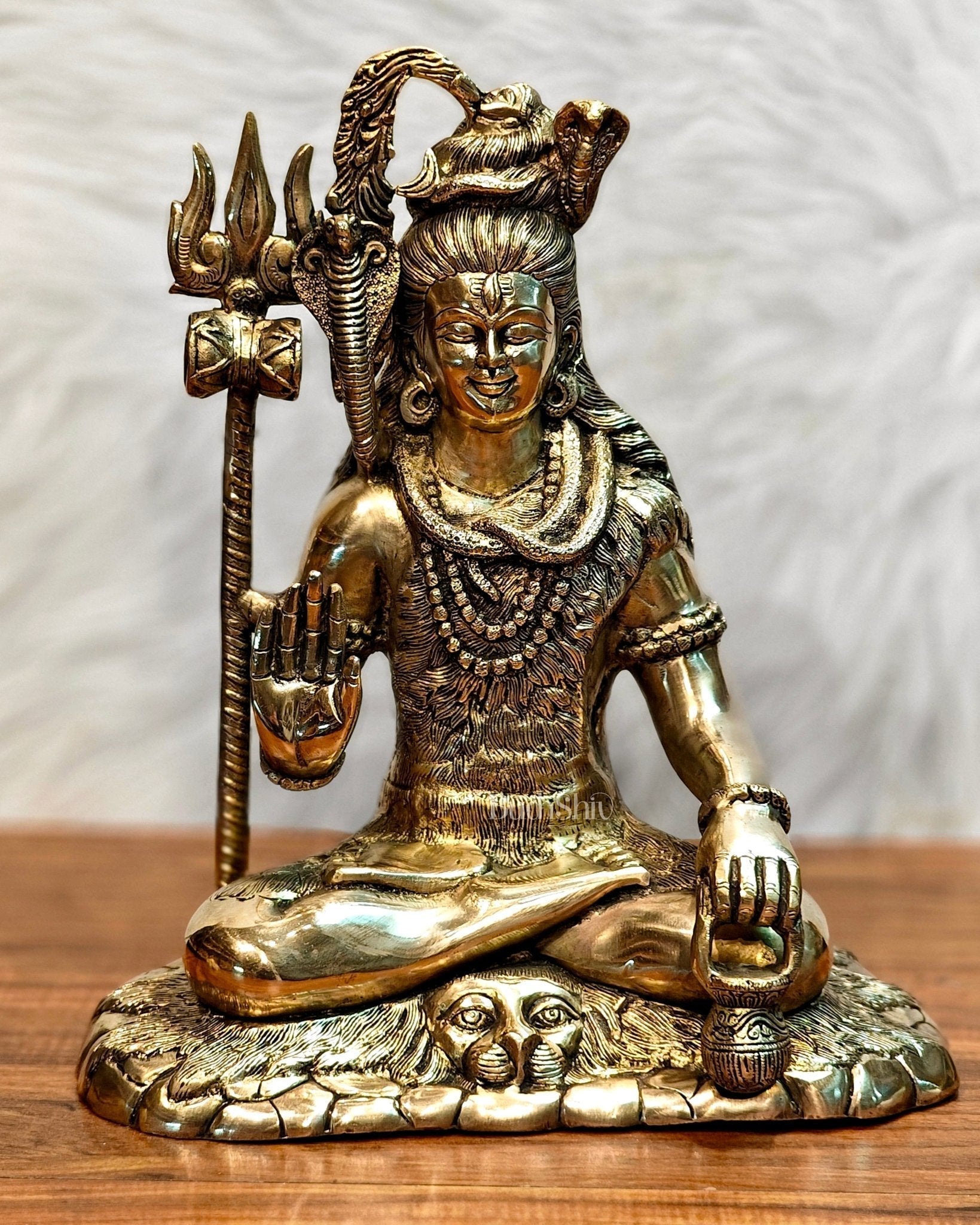 Brass Superfine Lord Shiva statue 15 inch - Sama Homes Idol - Brass Sculpture - Eco-friendly - Sama Homes