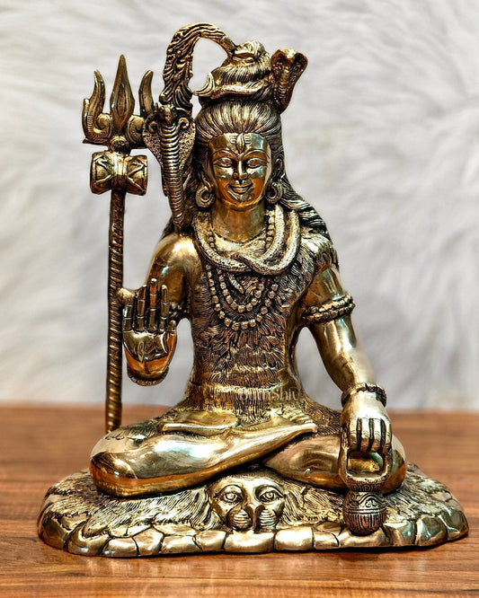 Brass Superfine Lord Shiva statue 15 inch - Sama Homes Idol - Brass Sculpture