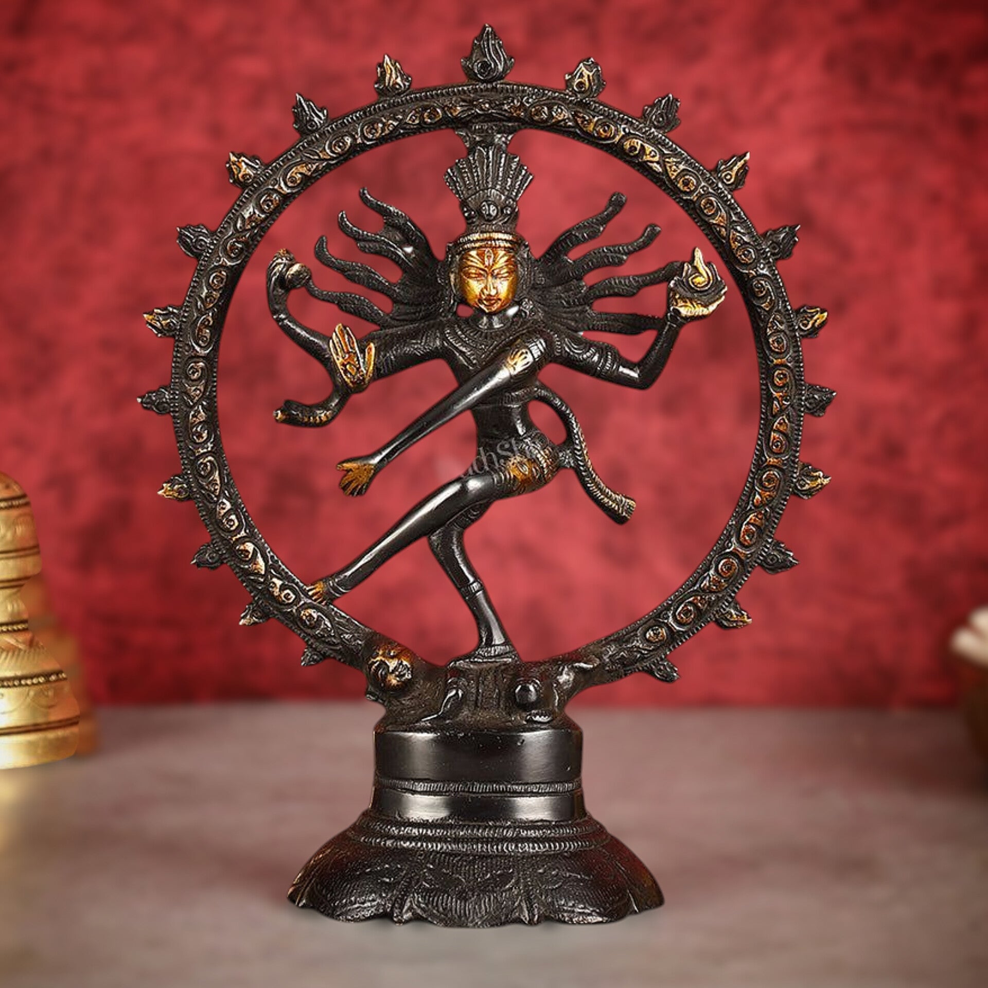 Brass Superfine Nataraja Idol - 7.5 Inch black - Sama Homes Idol - Brass Sculpture - Eco-friendly - Sama Homes