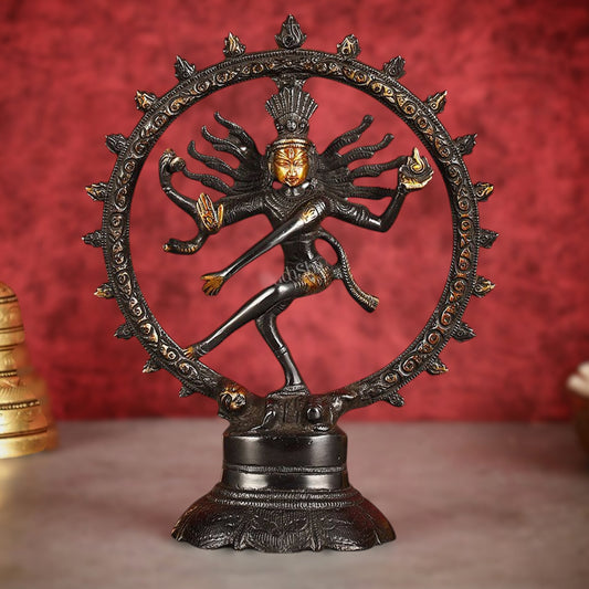 Brass Superfine Nataraja Idol - 7.5 Inch black - Sama Homes Idol - Brass Sculpture