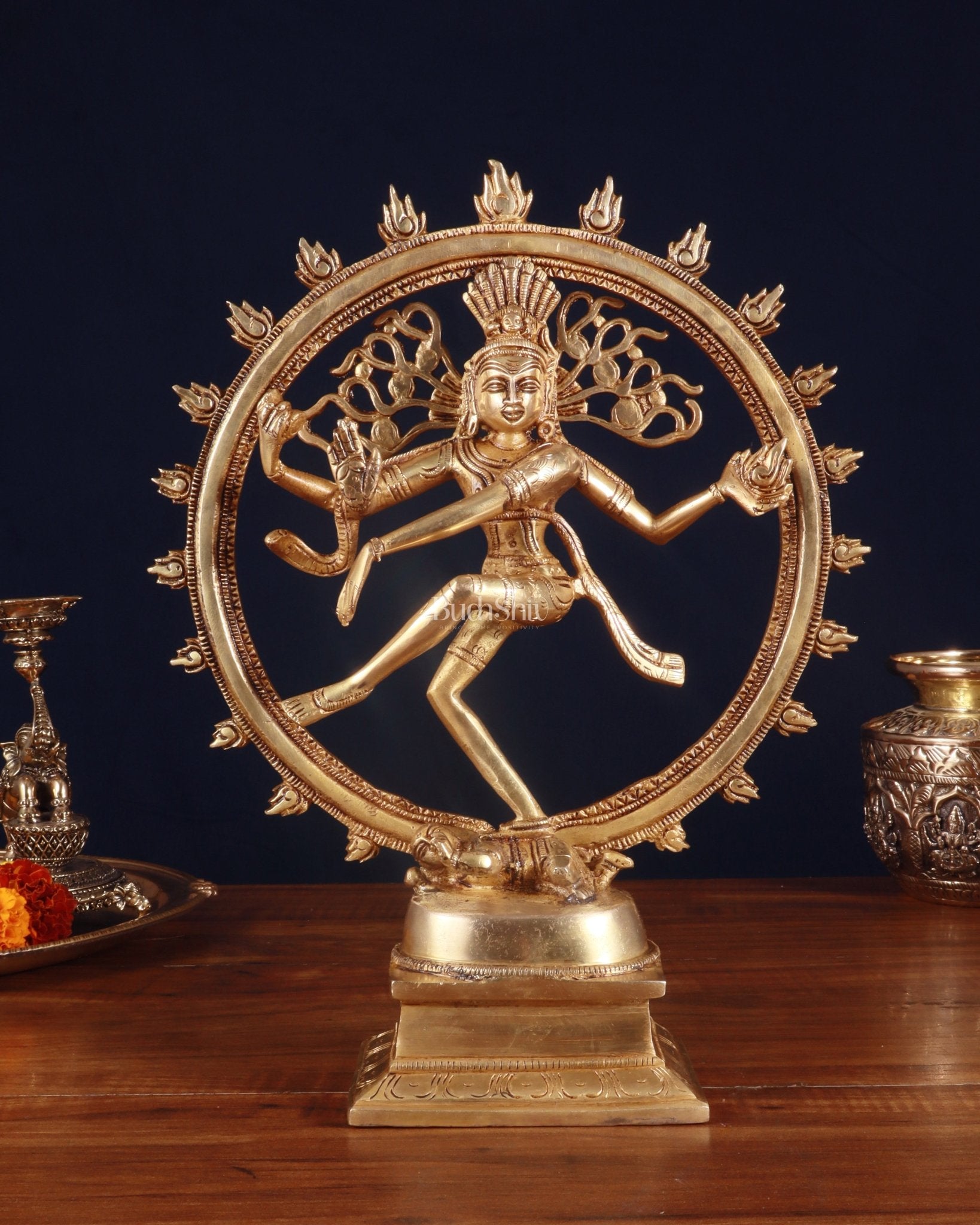 Brass Superfine Nataraja Statue - 11.5" enhanced Sculpture - Sama Homes Idol - Brass Sculpture - Eco-friendly - Sama Homes