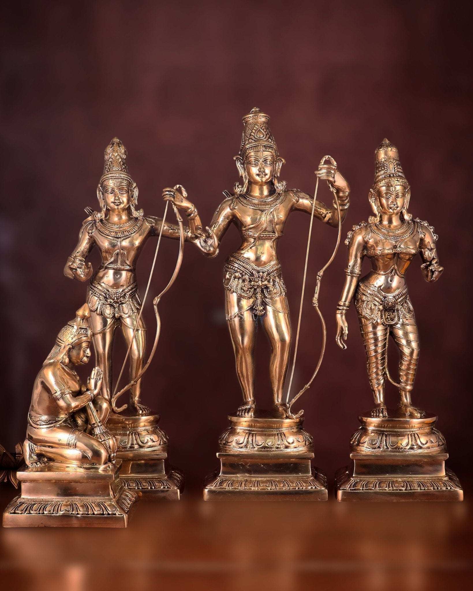 Brass Superfine Ram Darbar 23 inch/ 2 feet antique charm - Sama Homes Idol - Brass Sculpture - Eco-friendly - Sama Homes