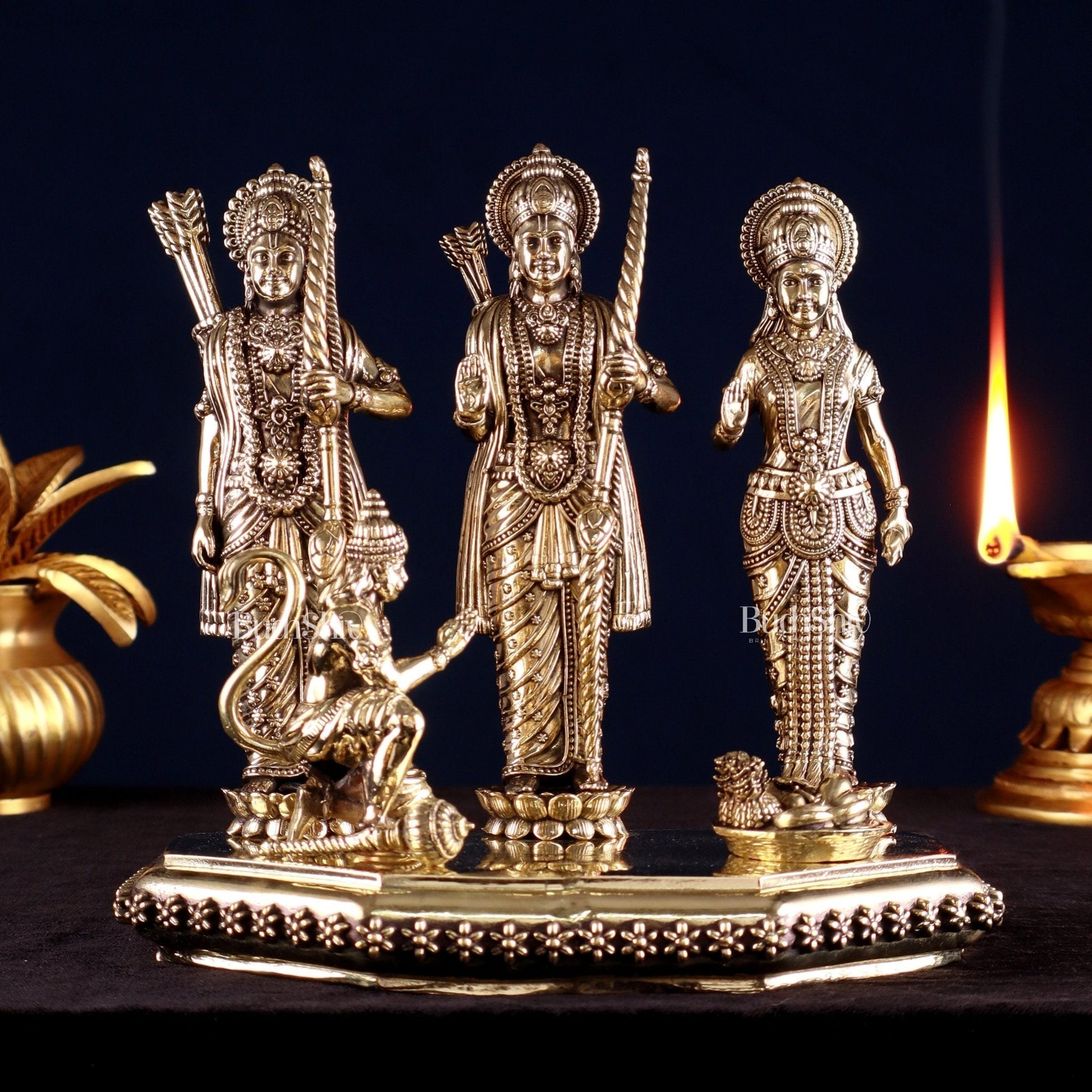 Brass Superfine Ram Darbar Idol – 7" - Sama Homes Idol - Brass Sculpture - Eco-friendly - Sama Homes