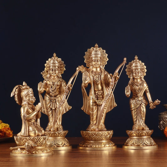 Brass Superfine Ram Darbar Idol Set – 12 Inch, 10.5 Kg - Sama Homes Idol - Brass Sculpture