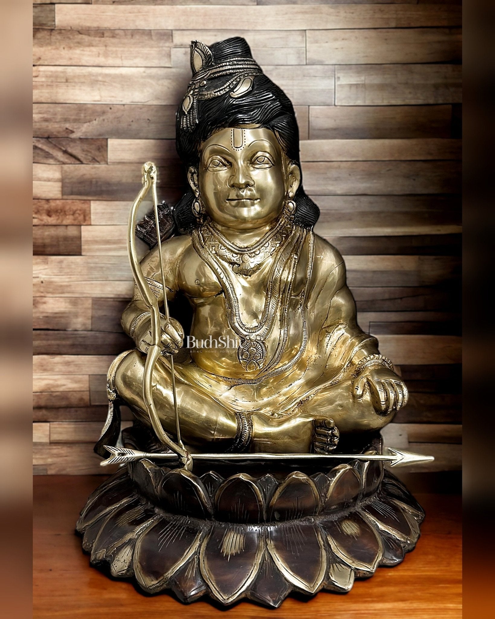 Brass Superfine Ram lalla idol 22 inch large - Sama Homes Idol - Brass Sculpture - Eco-friendly - Sama Homes