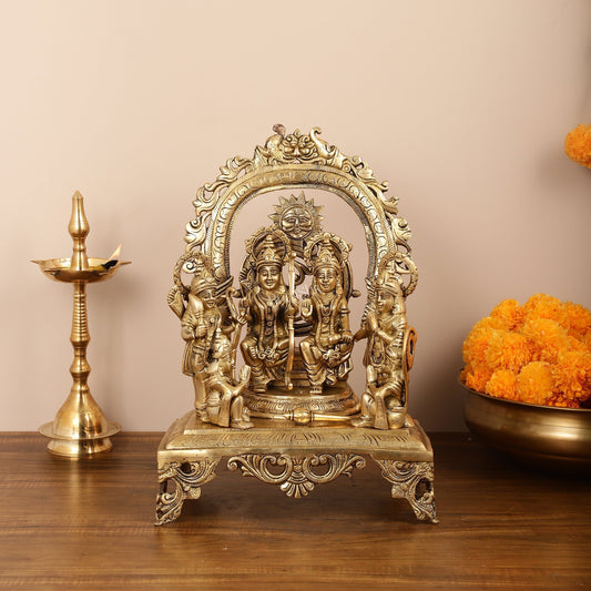 Sama Homes-brass superfine shri ram darbar idol 16 inch