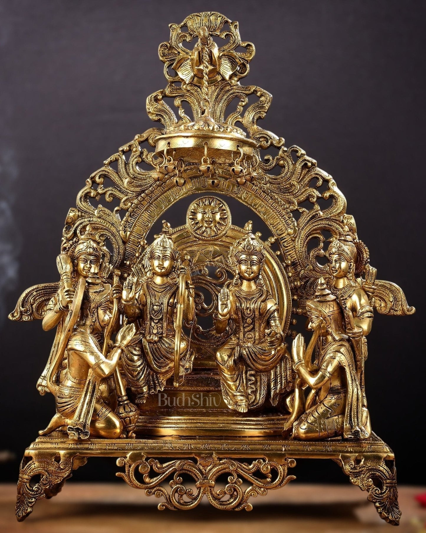 Brass Superfine The Royal Ram Darbar 23 inches (Ramapatabhishekam) - Sama Homes Idol - Brass Sculpture