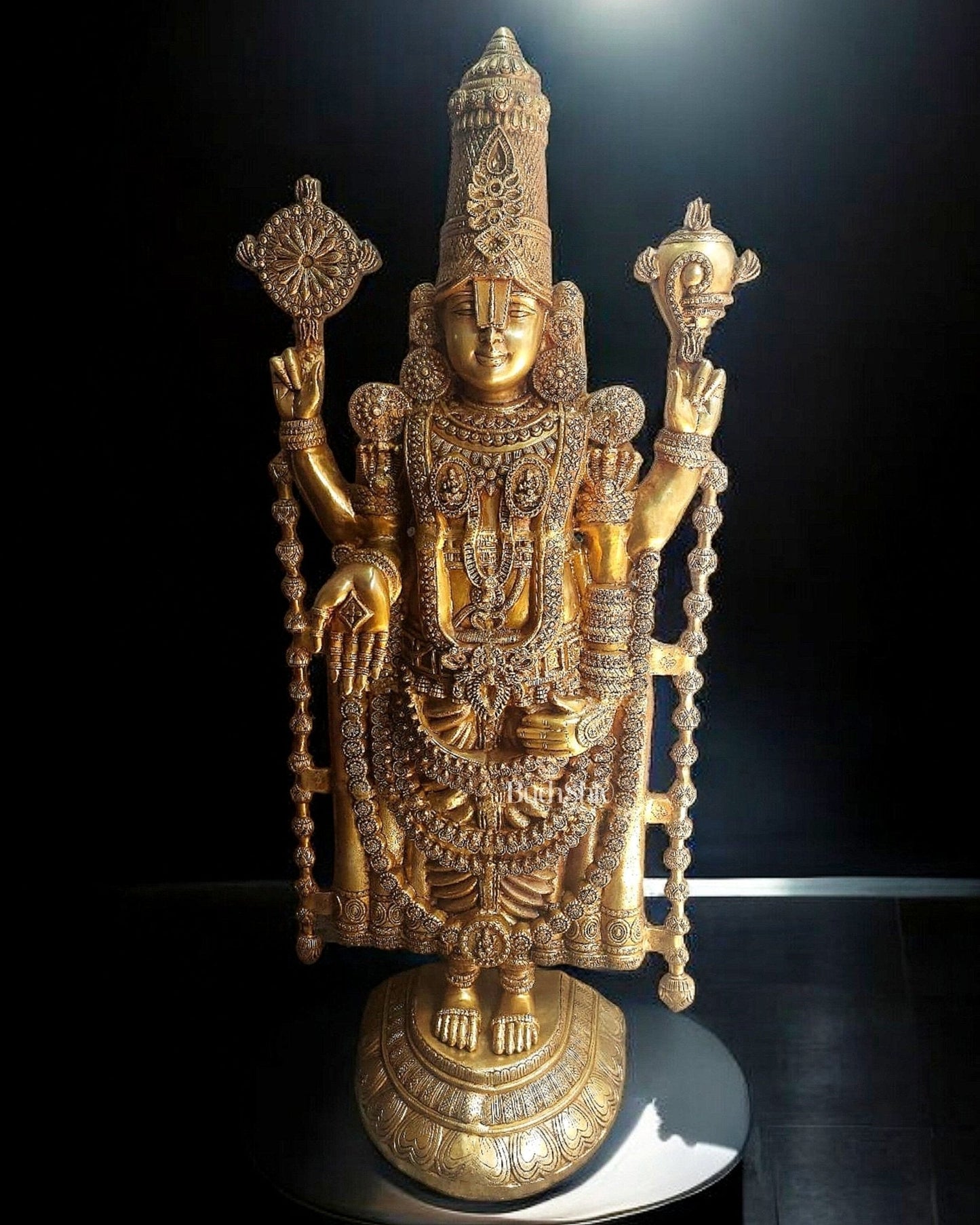 Brass Superfine Tirupati Balaji 6 Feet Statue - Lord Venkateshwara Large Sculpture - Sama Homes Idol - Brass Sculpture