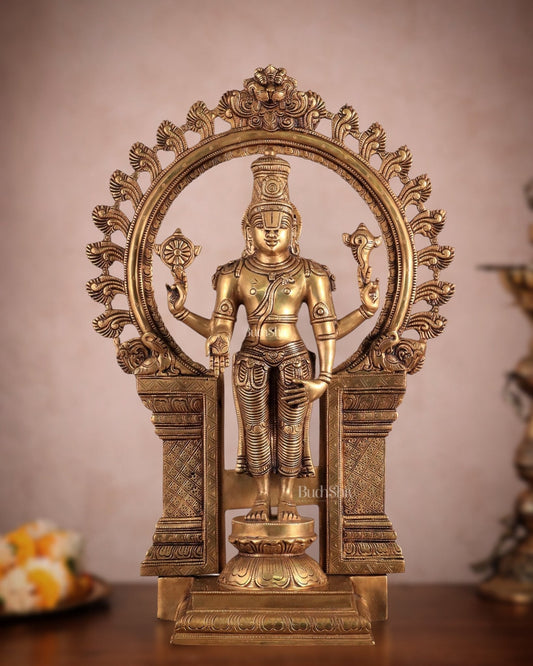 Brass Tirupati Balaji Lord Venkateshwara Swamy idol - Sama Homes Idol - Brass Sculpture