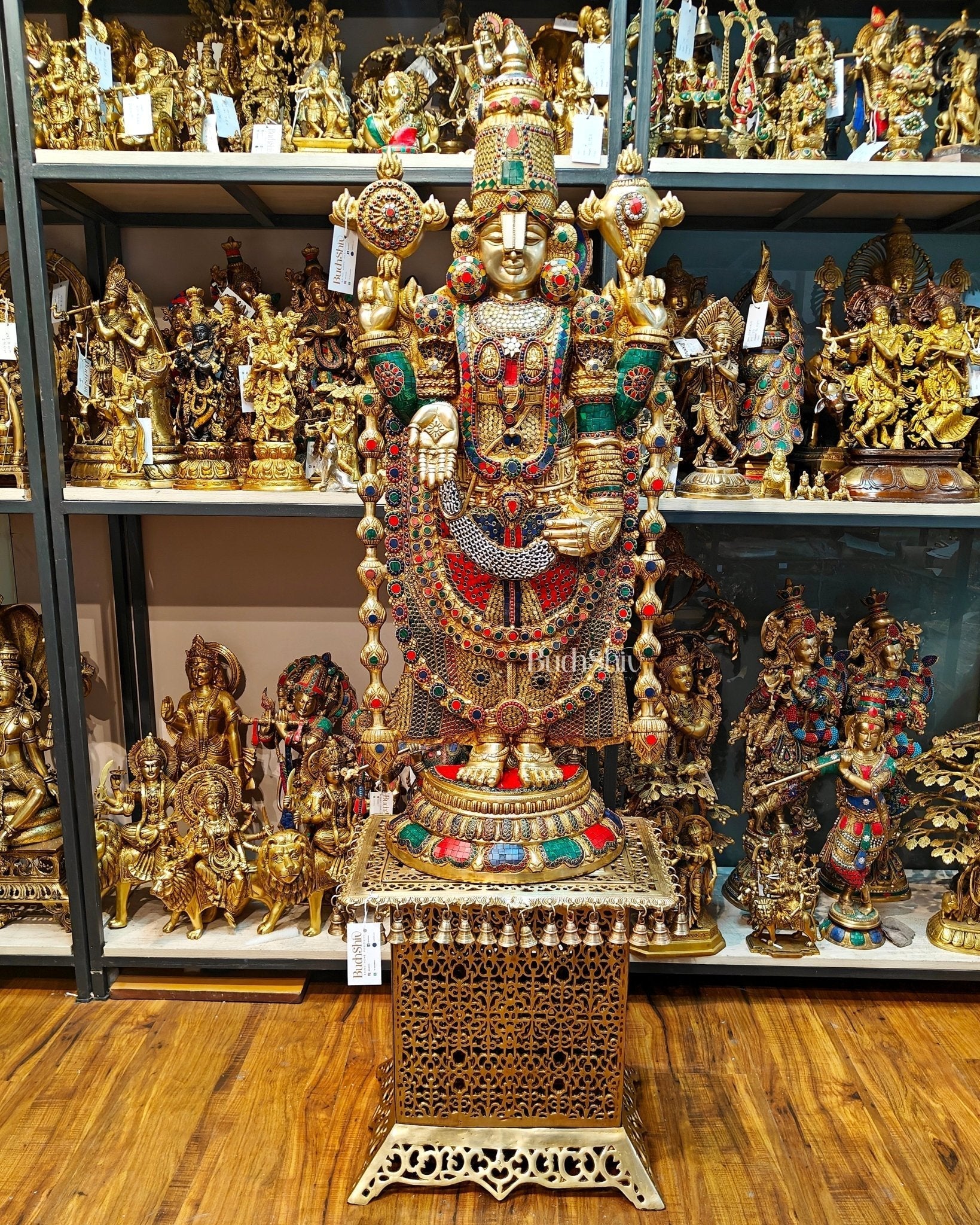 Brass Tirupati Balaji statue 48 inch multicolour - Sama Homes Idol - Brass Sculpture - Image 2