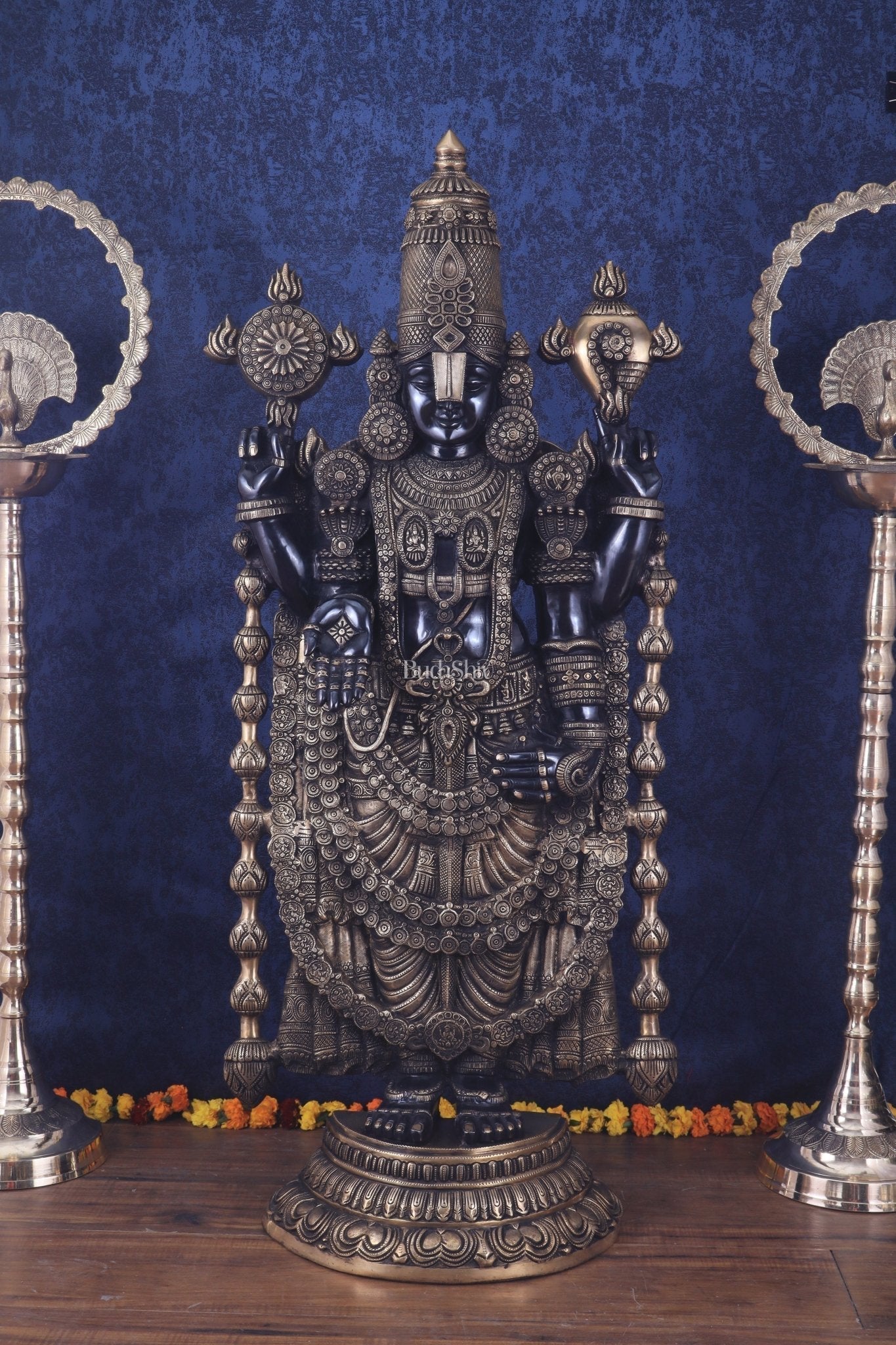Brass Tirupati Balaji Statue | Lord Venkateshwara swamy | 48 inch - Sama Homes Idol - Brass Sculpture - Eco-friendly - Sama Homes