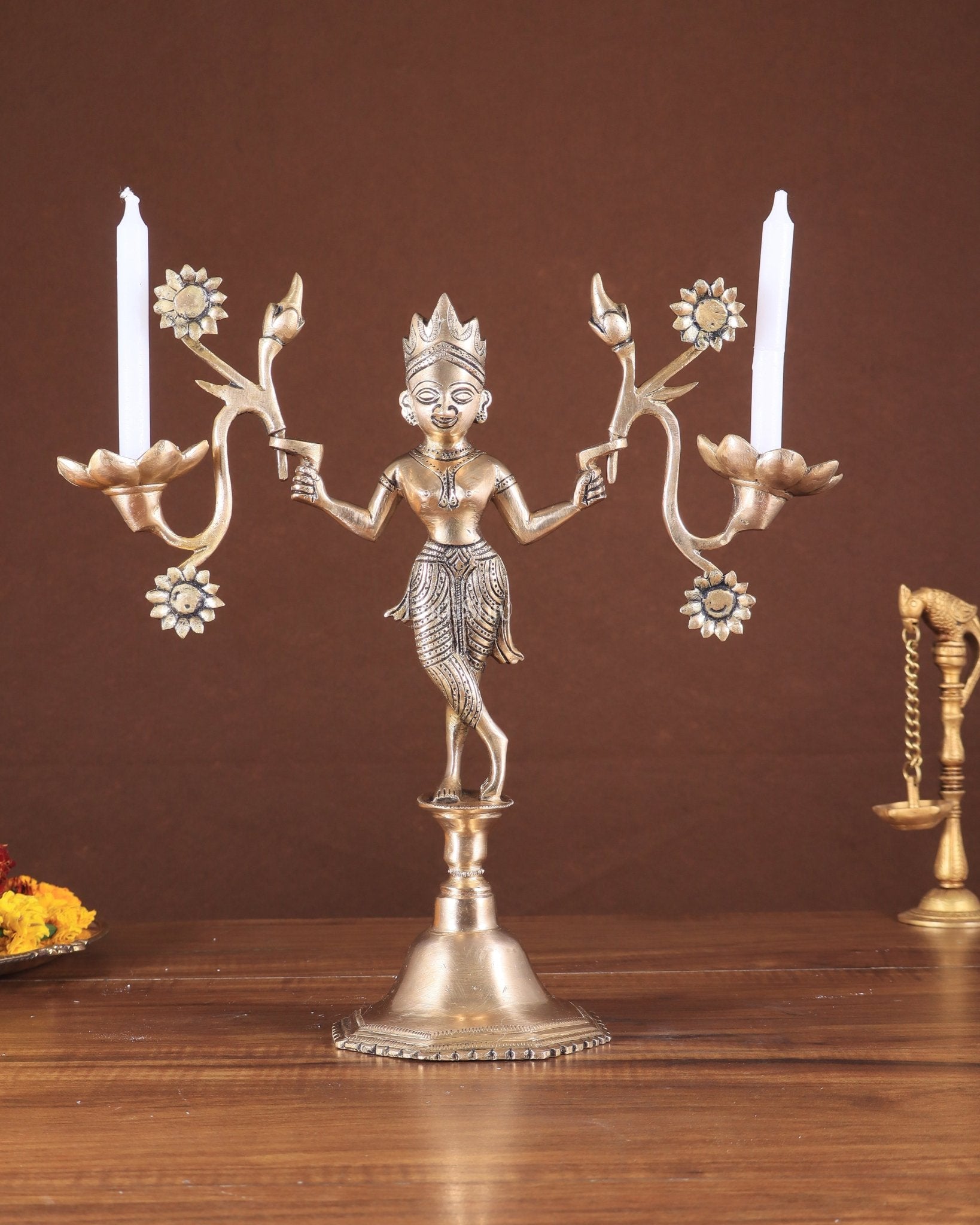 Brass Unique Adjustable Tribal Holder – Rare Find - Eco-friendly - Sama Homes