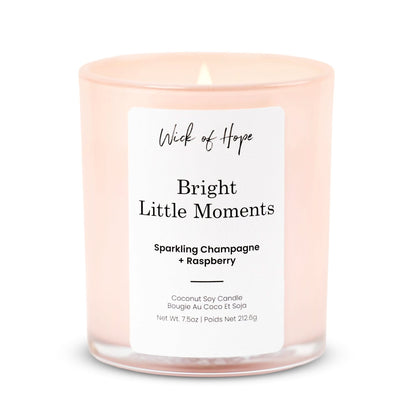 Bright Little Moments Candle | Champagne + Raspberry by Wick of Hope - Full Size Candle