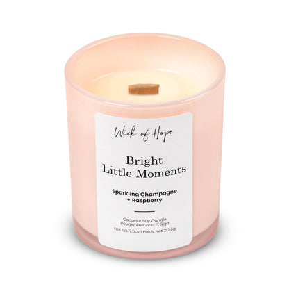 Bright Little Moments Candle | Champagne + Raspberry by Wick of Hope - Full Size Candle (View 3)