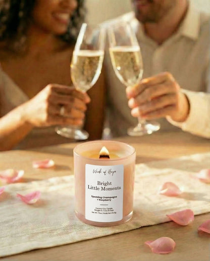 Bright Little Moments Candle | Champagne + Raspberry by Wick of Hope - Full Size Candle (View 6)