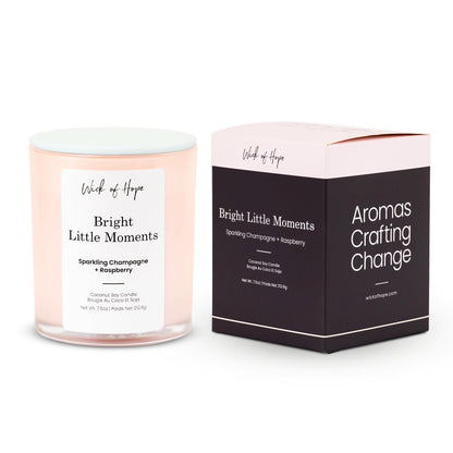 Bright Little Moments Candle | Champagne + Raspberry by Wick of Hope - Full Size Candle (View 4)