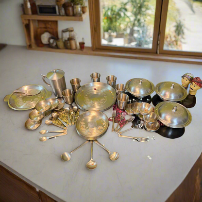 51 Pieces Bronze | Kansa Dinner Set