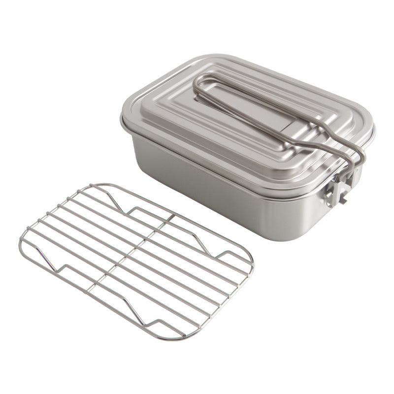 Outdoor Camping Stainless Steel Lunch Box Picnic Tableware Set – Image 4