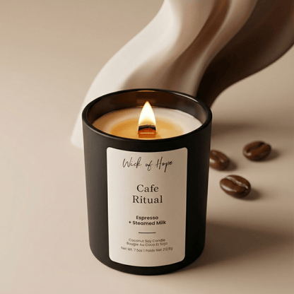 Cafe Ritual Candle | Espresso + Steamed Milk by Wick of Hope - Full Size Candle (View 2)