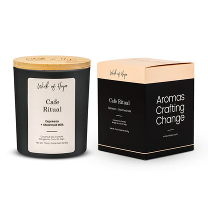 Cafe Ritual Candle | Espresso + Steamed Milk by Wick of Hope - Full Size Candle (View 4)