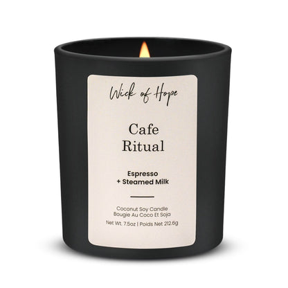 Cafe Ritual Candle | Espresso + Steamed Milk by Wick of Hope - Full Size Candle