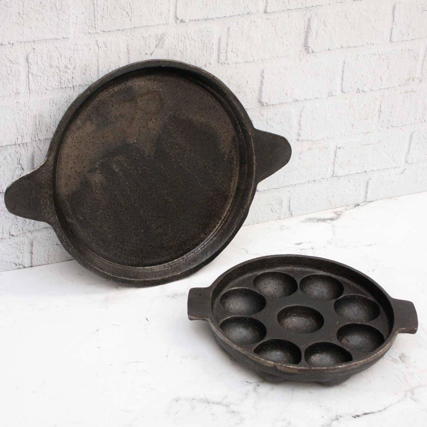 Cast Iron Combo : Kuzhipaniyaram Pan , Raised Edge Pan – Sama Homes