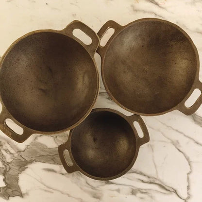 Cast Iron Kadai Smooth Finish Round Bottom – Image 3
