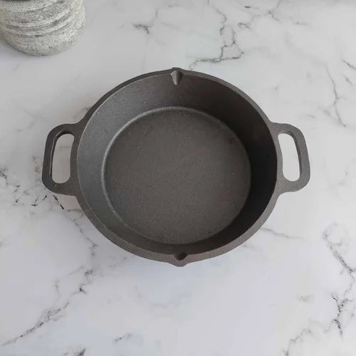 Cast Iron Loop-Round Skillet, Pan (Dual Handle) – Image 3
