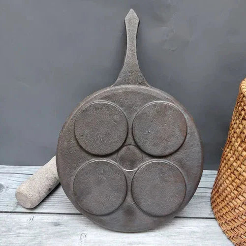 Cast Iron Mini Uthappam Pan - 4 Cavities – Image 3 - Image 3