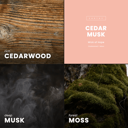 Cedar Musk Candle | Cedarwood + Moss by Wick of Hope - Full Size Candle (View 7)