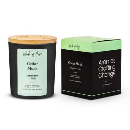 Cedar Musk Candle | Cedarwood + Moss by Wick of Hope - Full Size Candle (View 4)