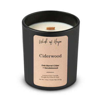 Ciderwood Candle | Oak Barrel Cider + Sandalwood by Wick of Hope - Full Size Candle (View 3)