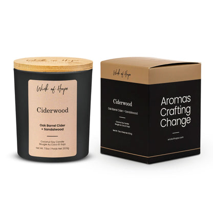 Ciderwood Candle | Oak Barrel Cider + Sandalwood by Wick of Hope - Full Size Candle (View 4)