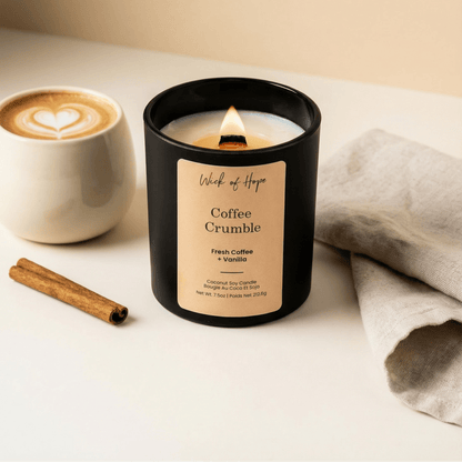 Coffee Crumble Candle | Fresh Coffee + Vanilla by Wick of Hope - Full Size Candle (View 5)