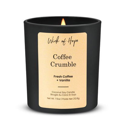 Coffee Crumble Candle | Fresh Coffee + Vanilla by Wick of Hope - Full Size Candle