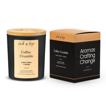 Coffee Crumble Candle | Fresh Coffee + Vanilla by Wick of Hope - Full Size Candle (View 4)