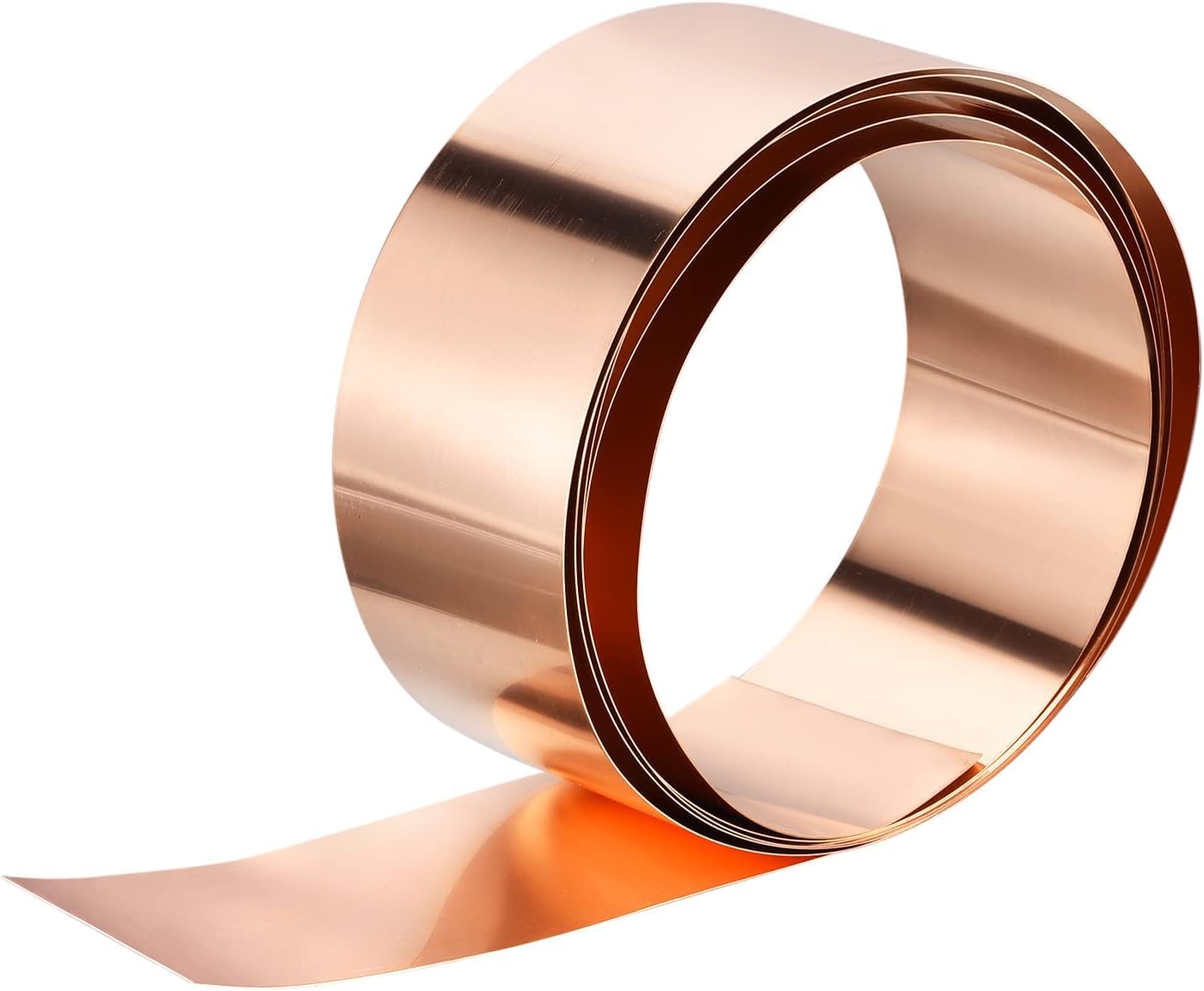 Roll of copper tape on a white background