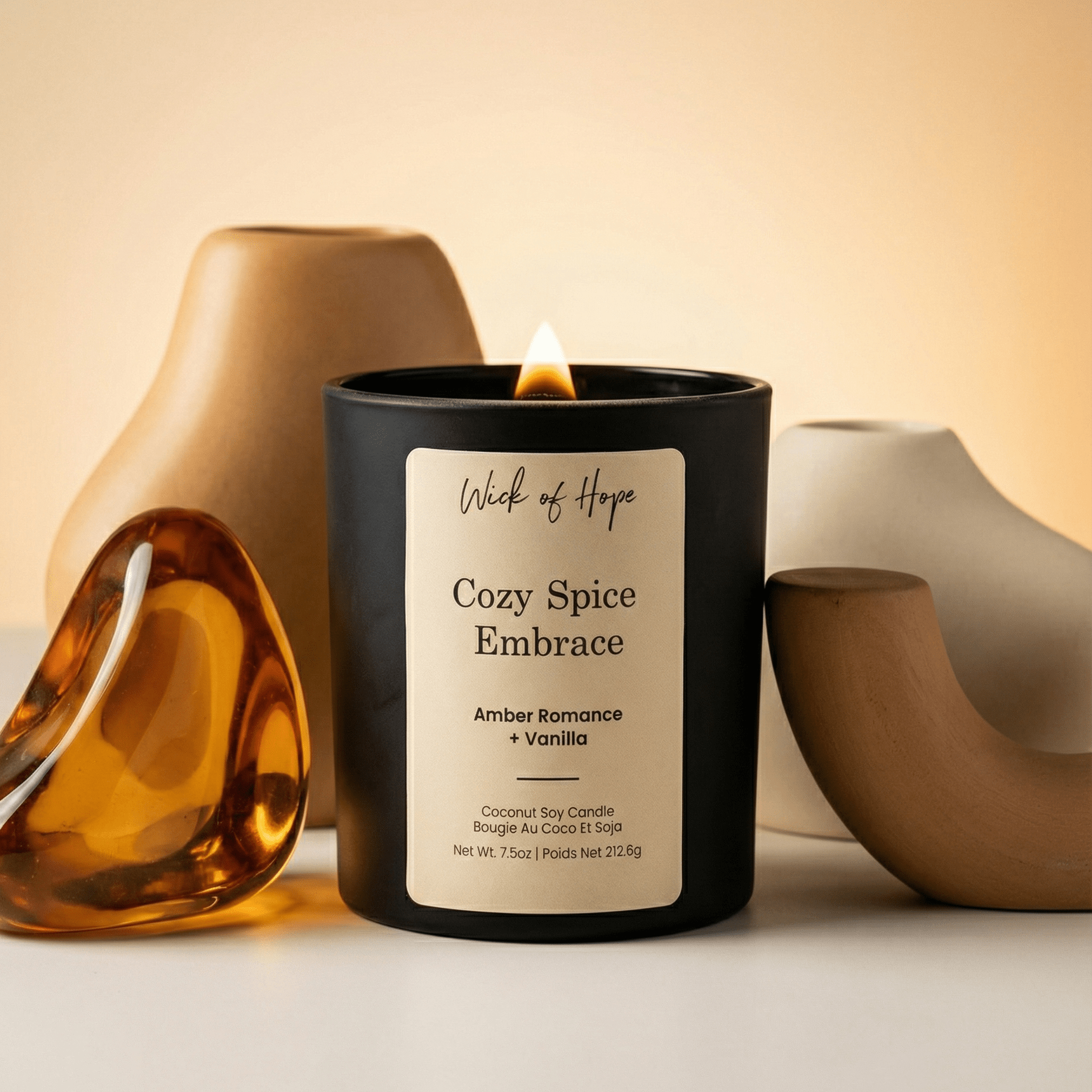 Cozy Spice Embrace Candle | Amber Romance + Vanilla - Image 2