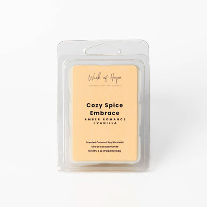 Cozy Spice Embrace Wax Melt | Amber Romance + Vanilla by Wick of Hope - Wax Melt