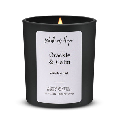 Crackle & Calm Candle | Unscented by Wick of Hope - Full Size Candle