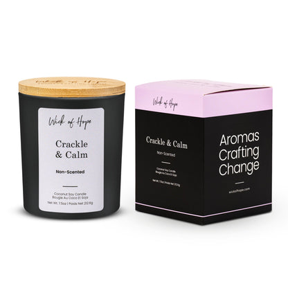 Crackle & Calm Candle | Unscented by Wick of Hope - Full Size Candle (View 4)