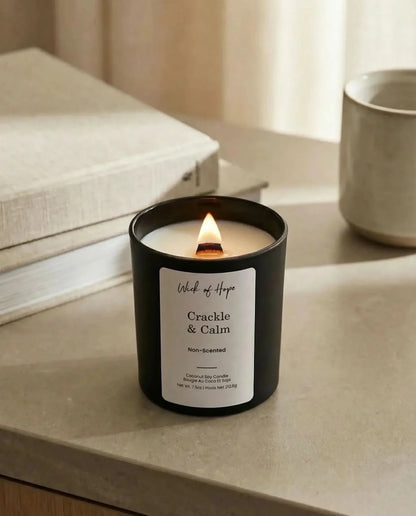 Crackle & Calm Candle | Unscented by Wick of Hope - Full Size Candle (View 5)