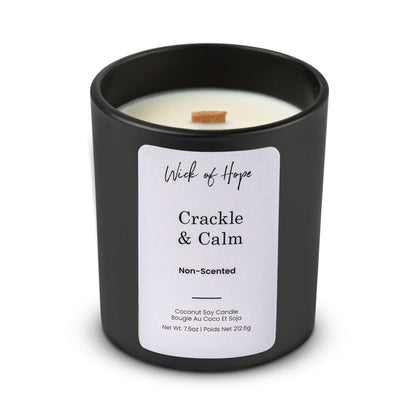 Crackle & Calm Candle | Unscented by Wick of Hope - Full Size Candle (View 3)