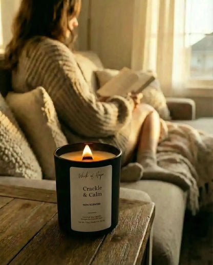Crackle & Calm Candle | Unscented by Wick of Hope - Full Size Candle (View 6)