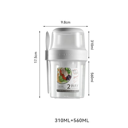 Portable Breakfast Oatmeal Cereal Nut Yogurt Salad Cup Container Set With Fork Sauce Cup Lid Bento Food Bowl Kitchen Lunch Box – Image 11