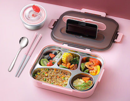304 Stainless Steel Lunch Box, Fresh-keeping Box With Soup Cup, Insulated Lunch Box – Image 13