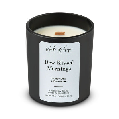 Dew Kissed Mornings | Honey Dew + Cucumber by Wick of Hope - Full Size Candle (View 4)